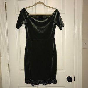 Off the shoulder velvet dress